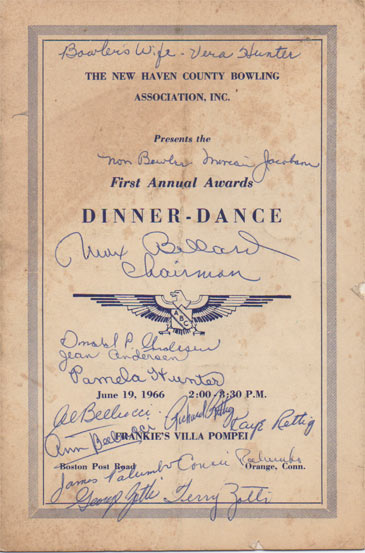 1966 New Haven County Bowling Awards Dinner