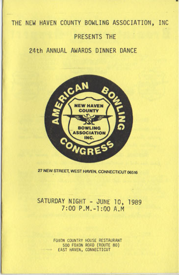 1989 Awards Dinner Booklet Cover