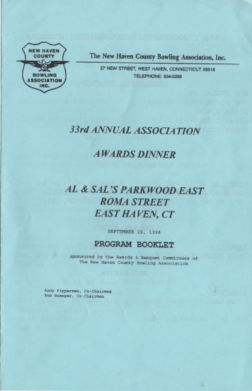 1998 Awards Dinner Booklet Cover