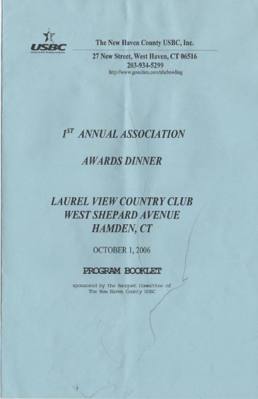 2006 Awards Dinner Booklet Cover