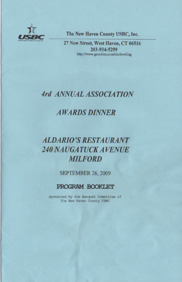 2009 Awards Dinner Booklet Cover