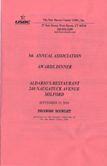 2010 Awards Dinner Booklet Cover